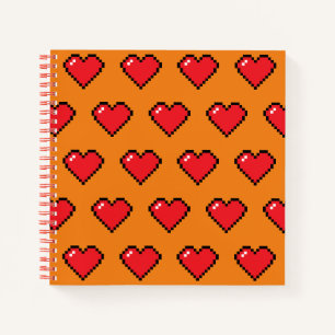 Carnet Motif de coeur Red Pixel