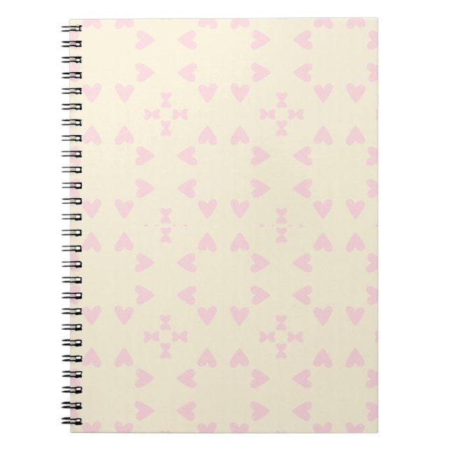 Carnet Motif de cœur rose doux – Sans couture esthétique  (Devant)