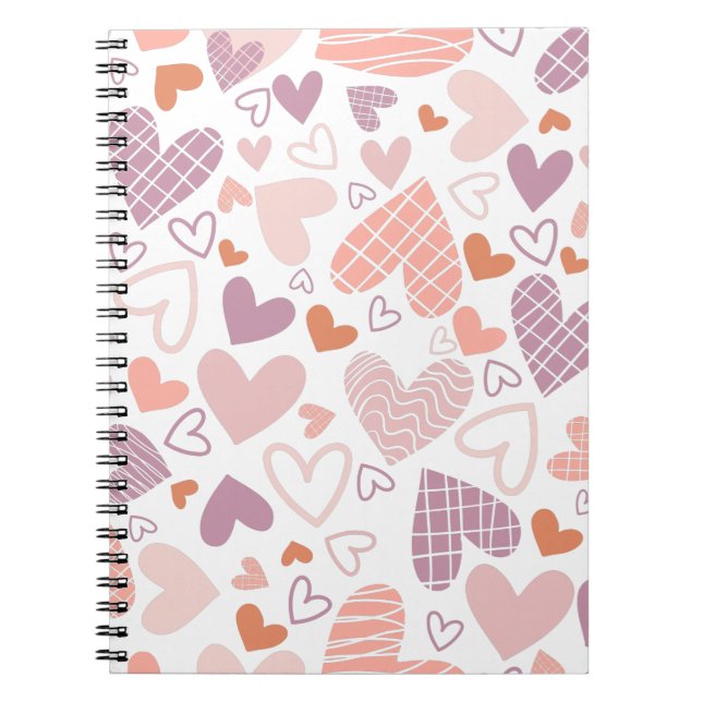 Carnet motif de coeurs Abstraits (Devant)