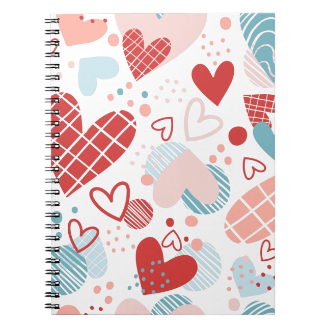 Carnet motif de coeurs Abstraits (Devant)