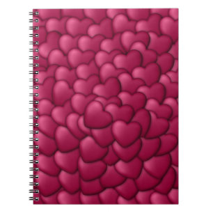 Carnet Motif de coeurs rouges 3D romantiques-32322