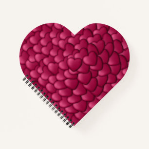 Carnet Motif de coeurs rouges 3D romantiques-32322