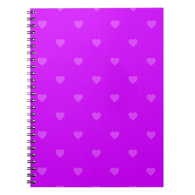 Carnet Motif de cœurs violets (Devant)