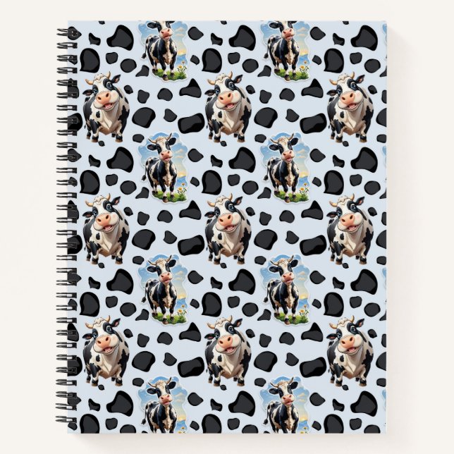 Carnet Motif de conception d'animal de vache  (Devant)