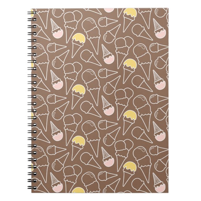 Carnet Motif de cône glacé sur le Brown (Devant)