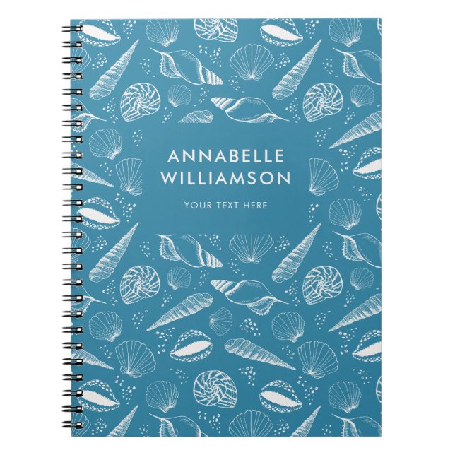 Carnet Motif de coquillage d'océan de plage (Devant)