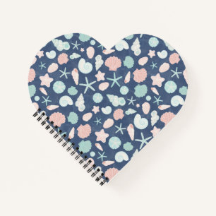 Carnet motif de coquillages