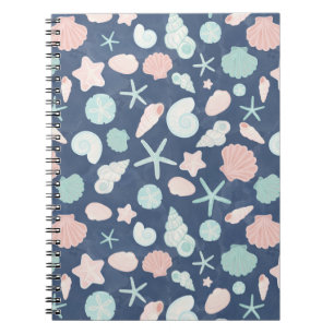 Carnet motif de coquillages
