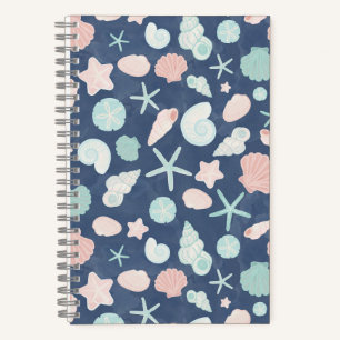 Carnet motif de coquillages