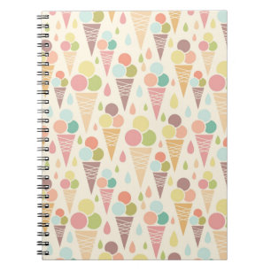 Carnet Motif de cornets de crème glacée