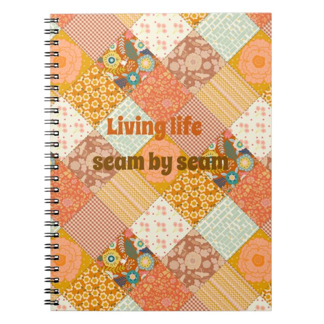 Carnet Motif de courte de patchwork floral automnal Cotta (Devant)