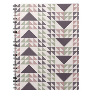 Carnet Motif de courtepointe géométrique Rose Poussiéreus