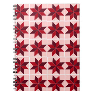 Carnet motif de courtepointe rouge
