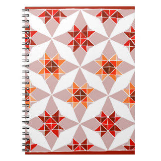 Carnet motif de courtepointe rouge et orange