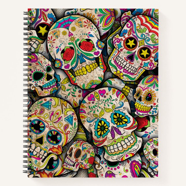 Carnet Motif de crâne en sucre le plus vendu (Devant)