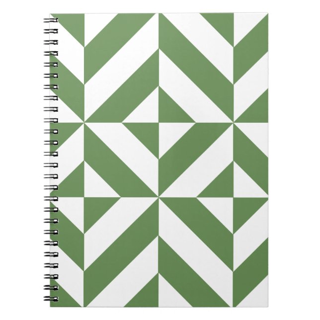 Carnet Motif de cube vert laiton foncé (Devant)
