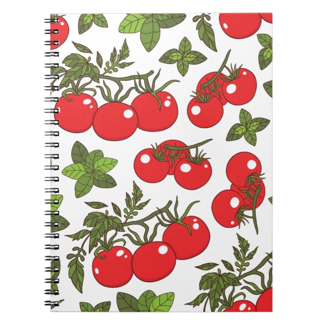 Carnet Motif de cuisine sans couture Tomato Basil (Devant)