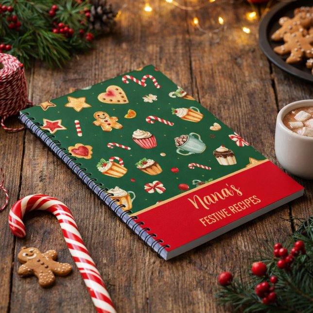 Carnet Motif de cuisson de Noël personnalisé (Créateur téléchargé)