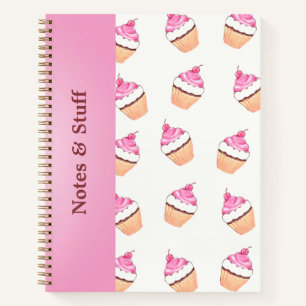 Carnet motif de cupcake