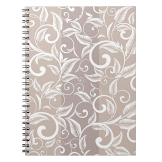Carnet Motif de damas sans couture. Ornement vintage. mot