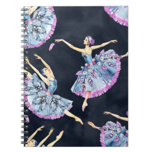 Carnet Motif de danse de ballet, aquarelle pai