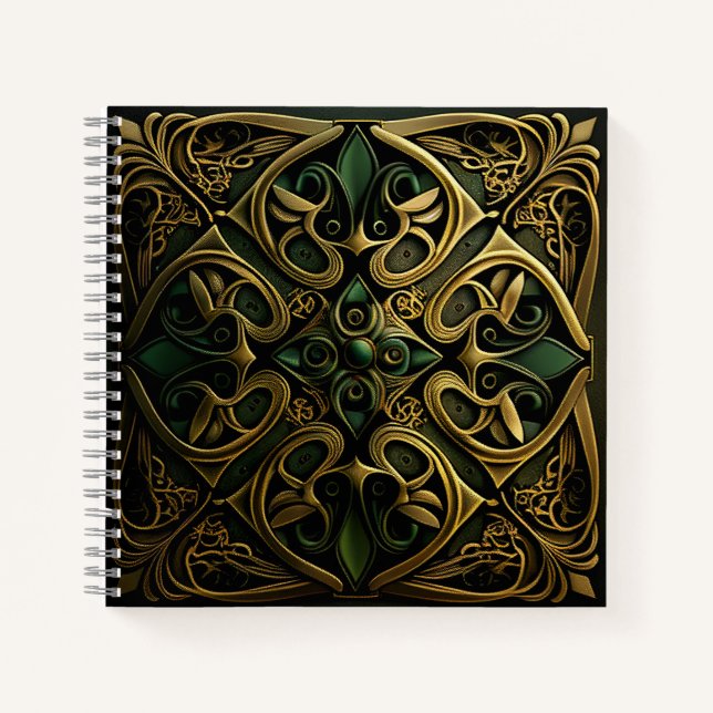 Carnet Motif de décoration en bronze vert (Devant)