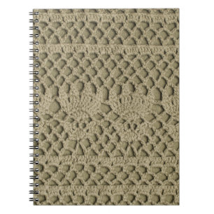 Carnet Motif de dentelle artisanale vert olive