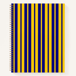 Carnet Motif de design de rayures élégantes bleu jaune