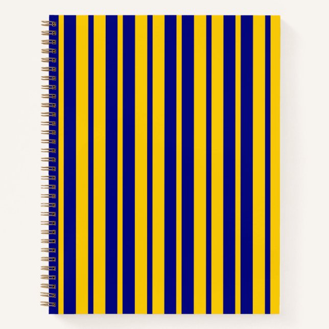 Carnet Motif de design de rayures élégantes bleu jaune  (Devant)