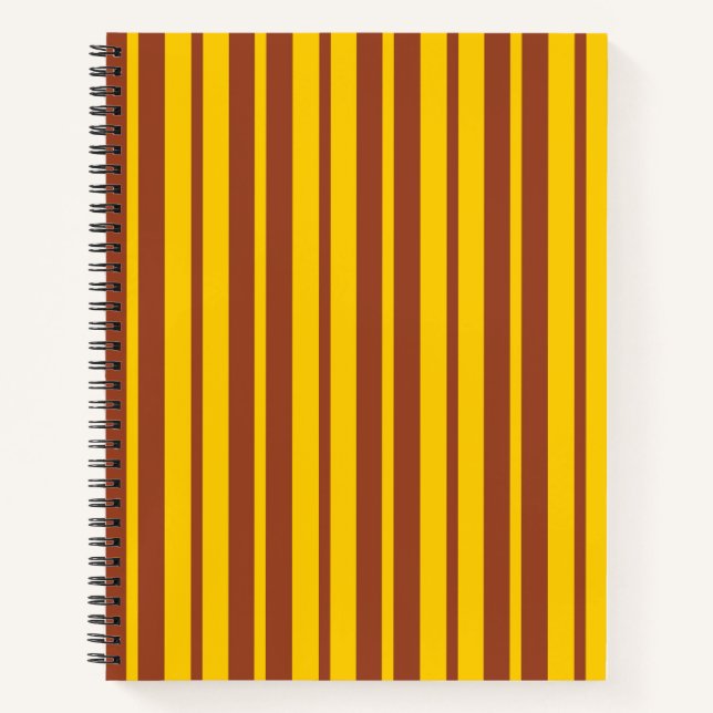 Carnet Motif de design de rayures élégantes jaune marron (Devant)