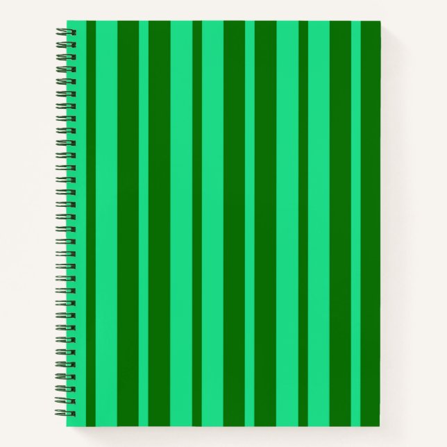 Carnet Motif de design de rayures vertes mignon et élégan (Devant)