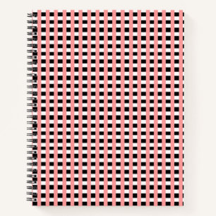 Carnet Motif de design gingham rose noir et blanc Cool