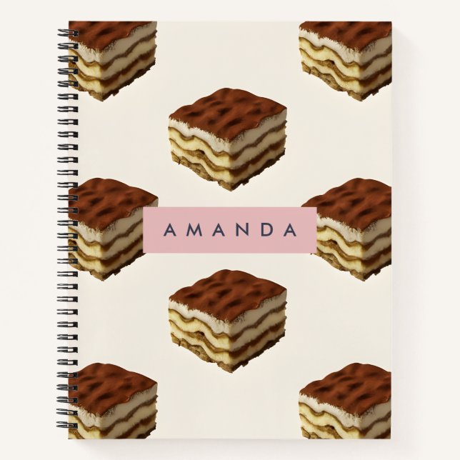 Carnet Motif de dessert Tiramisu délicieux personnalisé (Devant)
