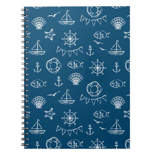 Carnet Motif de dessin de calque marine 2 (Devant)