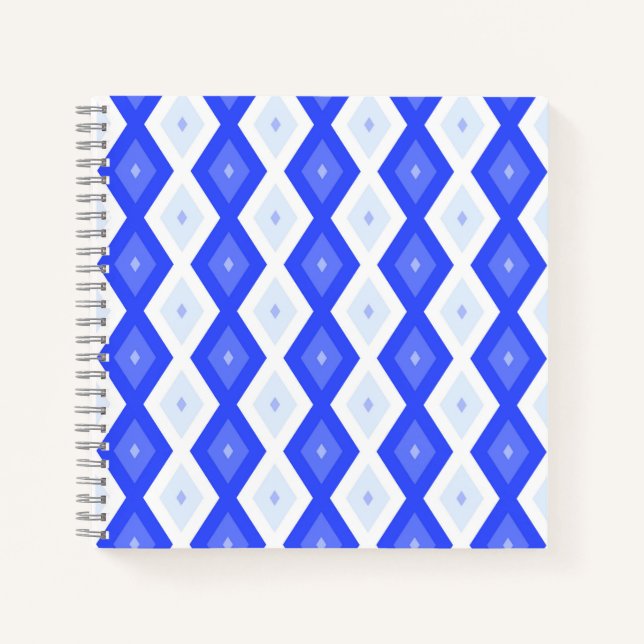 Carnet Motif de diamant bleu royal (Devant)