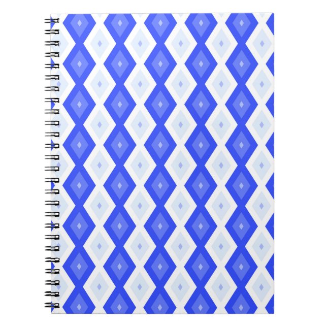 Carnet Motif de diamant bleu royal (Devant)