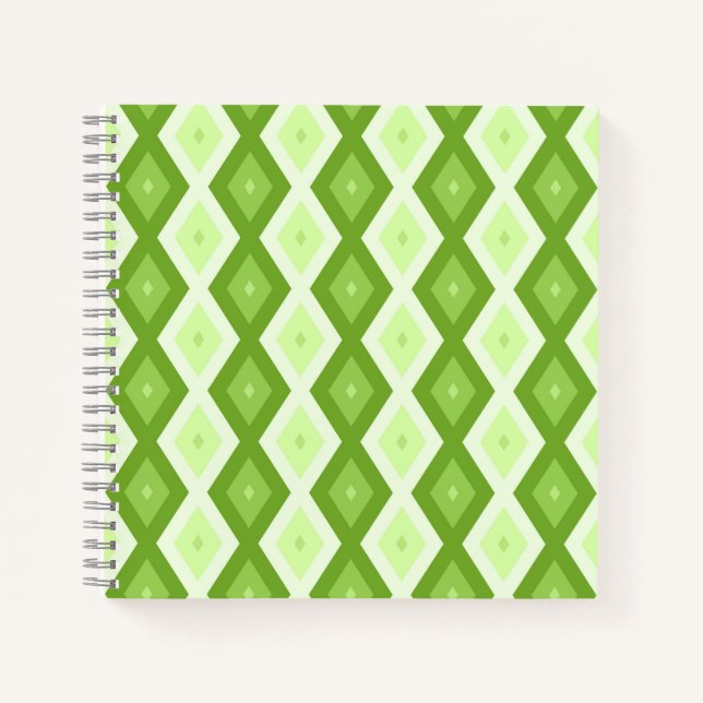 Carnet Motif de diamant vert Chartreuse (Devant)