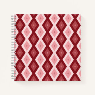 Carnet Motif de diamants rouges