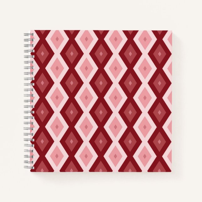 Carnet Motif de diamants rouges (Devant)