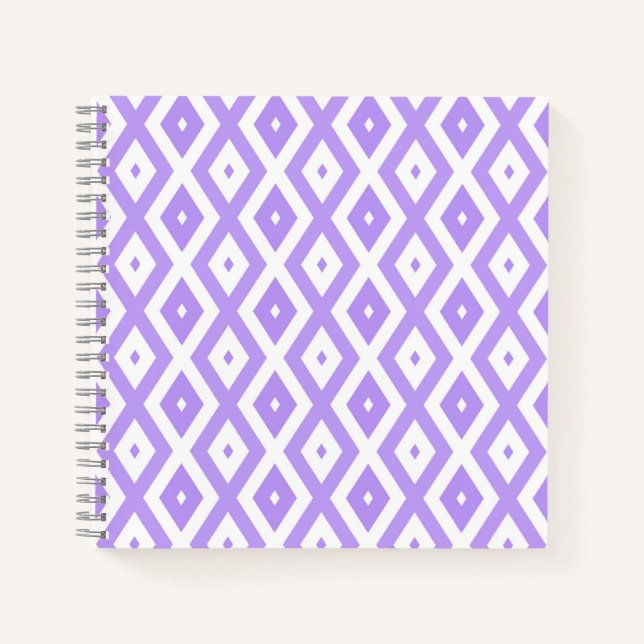 Carnet Motif de diamants violet et blanc (Devant)
