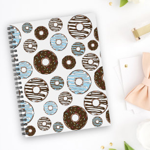 Carnet Motif De Donuts, Donuts Bleus, Donuts Brown
