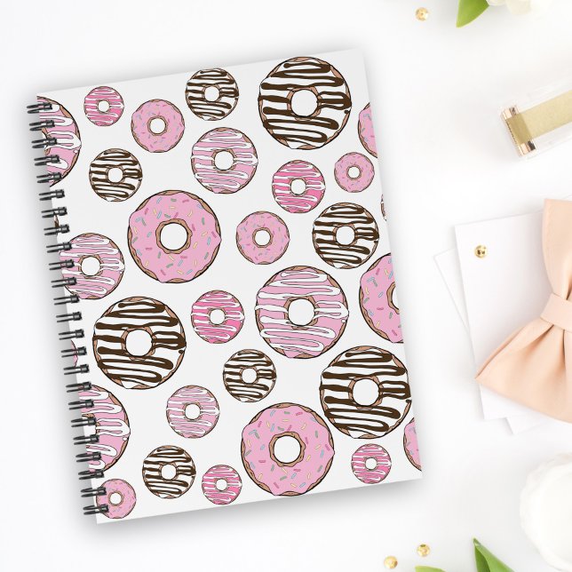 Carnet Motif De Donuts, Donuts Roses, Donuts Blancs (Créateur téléchargé)