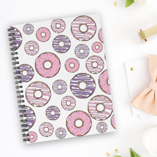 Carnet Motif De Donuts, Donuts Roses, Donuts Violets