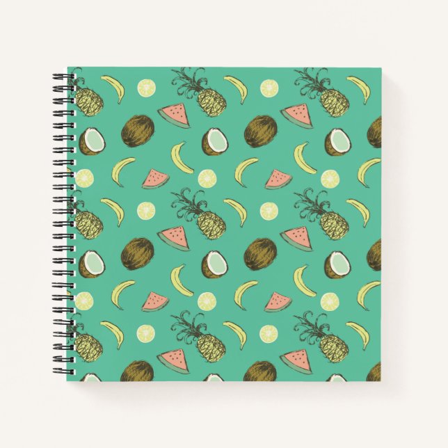 Carnet Motif de doodle de fruits tropicaux (Devant)