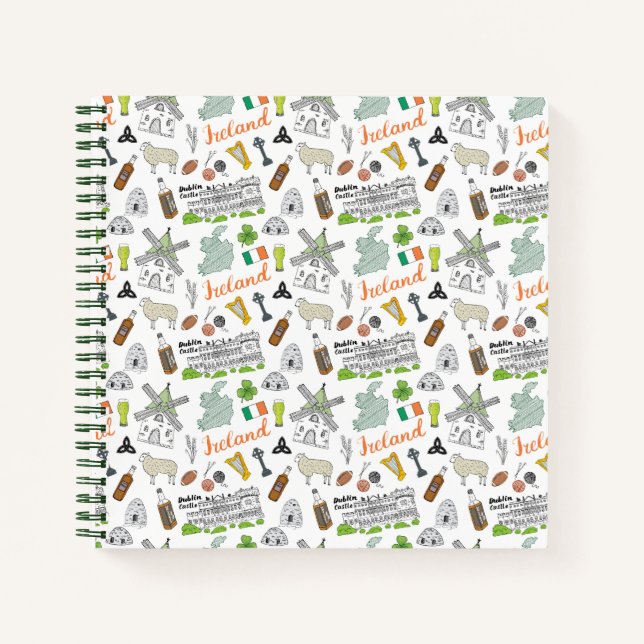 Carnet Motif de Doodle Irlande (Devant)