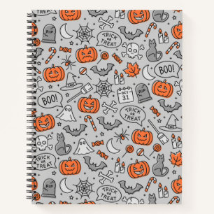 Carnet Motif de doodle pour les enfants mignons Halloween