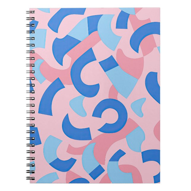 Carnet Motif de doodle rose et bleu (Devant)