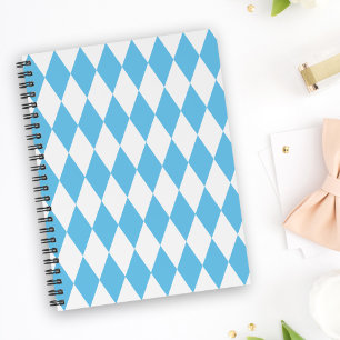 Carnet Motif de drapeau bavarois en losanges bleu et blan