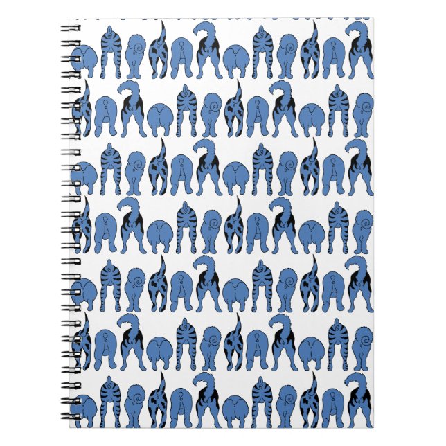 Carnet Motif de fesses de chien bleu (Devant)