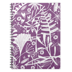 Carnet Motif de feuillage pourpre botanique